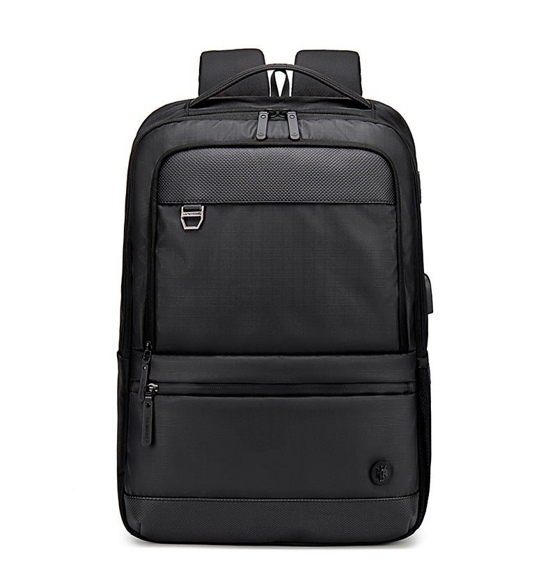 جولدن وولف GB00402 حقيبة ظهر لاب توب قابلة للتوسيع مقاومة للماء 15.4" - لون اسود — جولدين وولف - Image 1